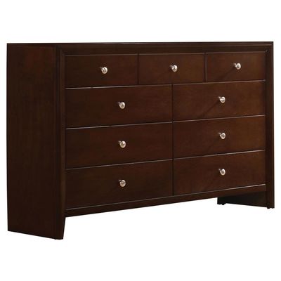 Serenity - Rectangular 9-Drawer Dresser - Rich Merlot