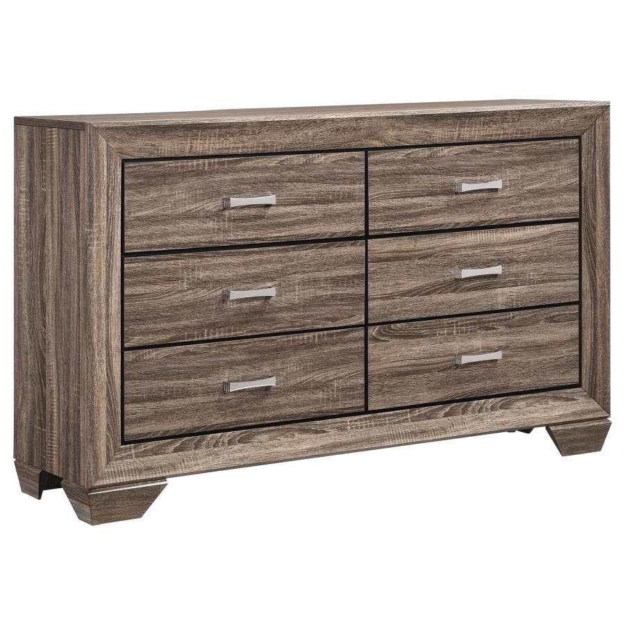 Kauffman - 6-Drawer Dresser - Washed Taupe