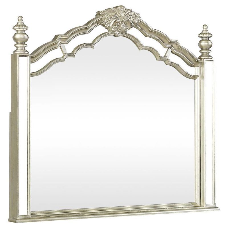 Heidi - Arched Dresser Mirror - Metallic Platinum