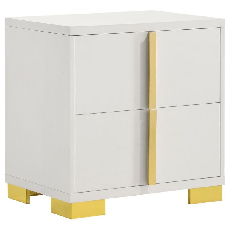 Marceline - Nightstand - White / Gold