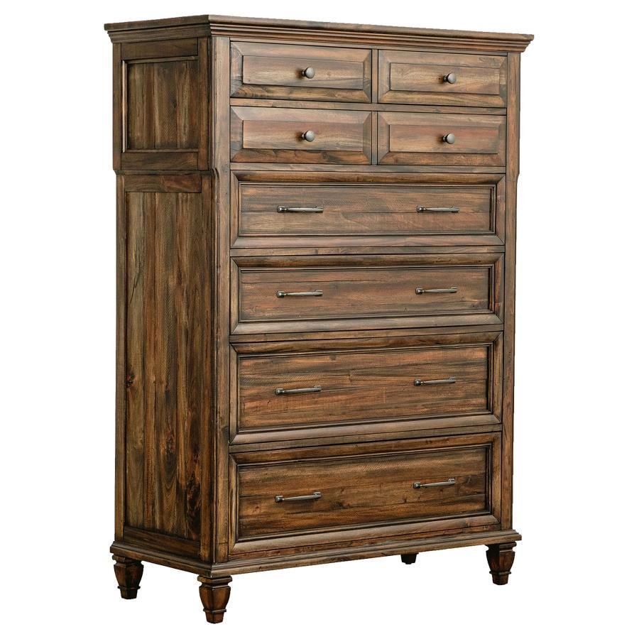 Avenue - 8-Drawer Chest - Weathered Burnished Brown