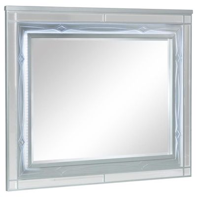 Gunnison - Dresser Mirror With Led Lighting - Silver Metallic