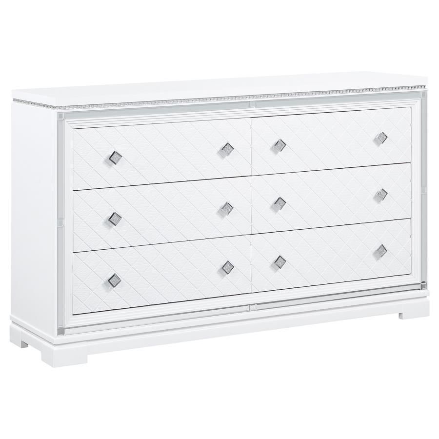 Eleanor - Rectangular 6-Drawer Dresser - White