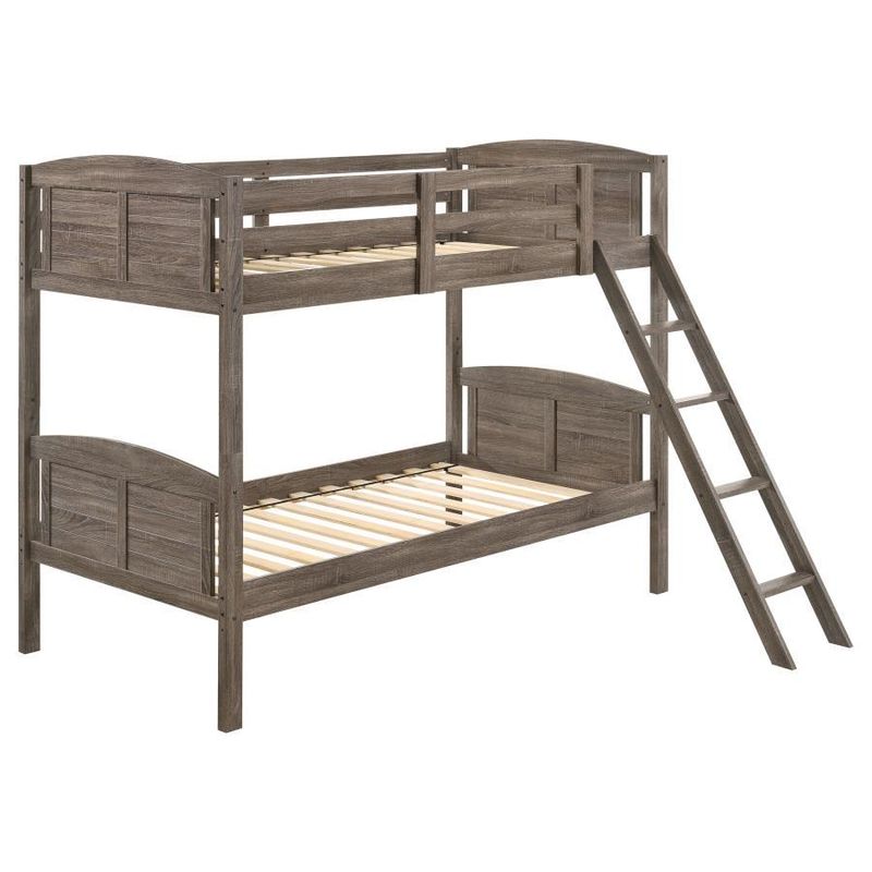 Flynn - Twin Over Twin Bunk Bed - Weathered Brown