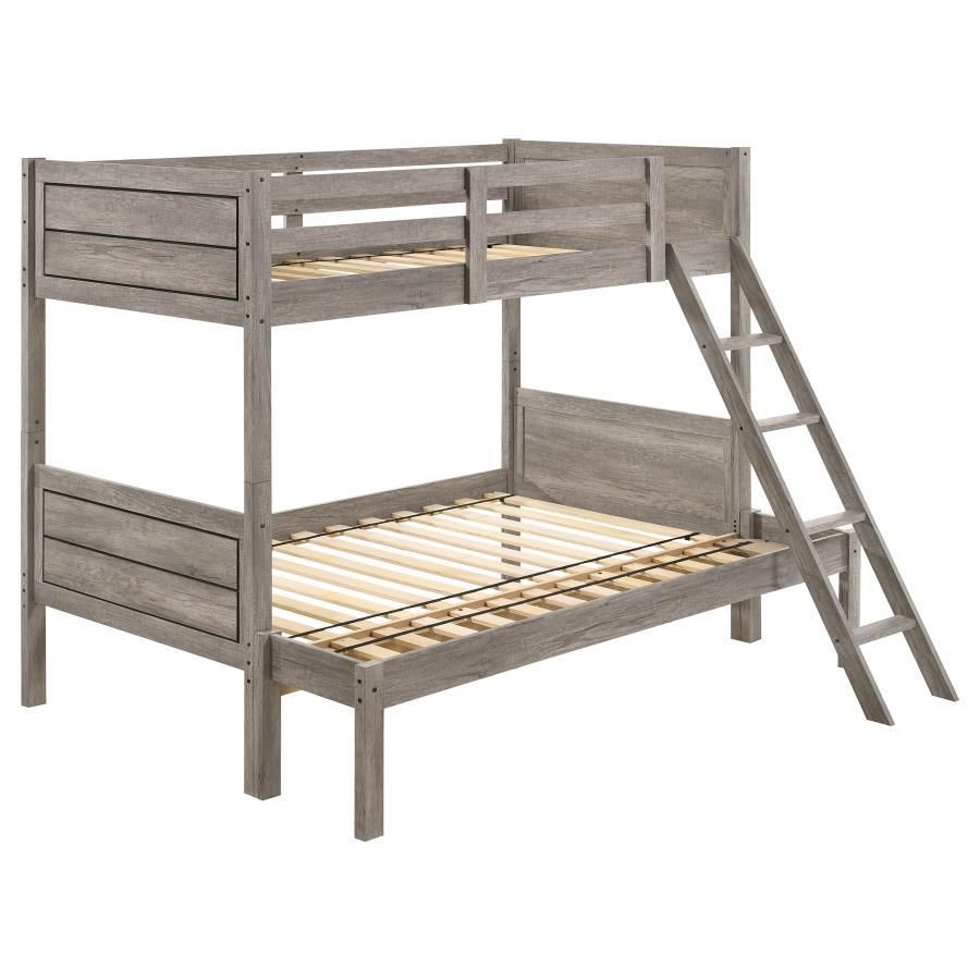 Ryder - Twin Over Full Bunk Bed - Weathered Taupe