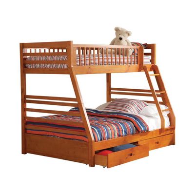 Ashton - Twin Over Full 2-Drawer Bunk Bed - Honey