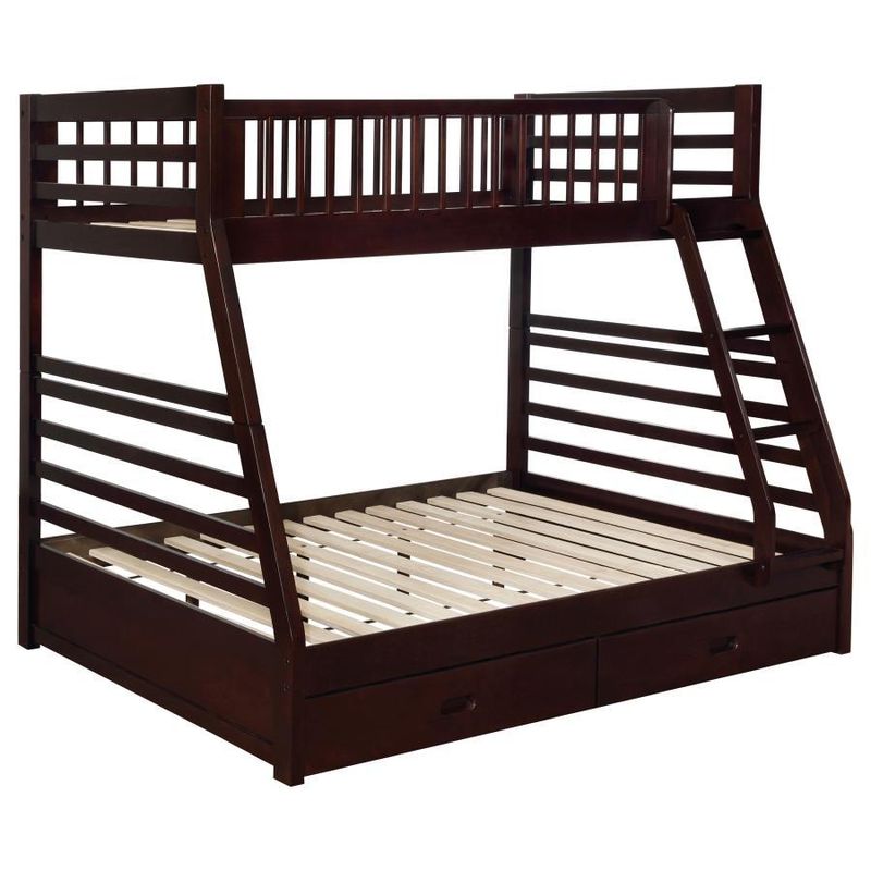 Ashton - Twin Over Full 2-Drawer Bunk Bed - Cappuccino