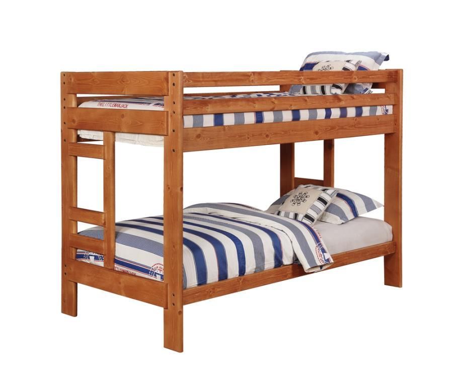 Wrangle Hill - Twin Over Twin Bunk Bed - Amber Wash
