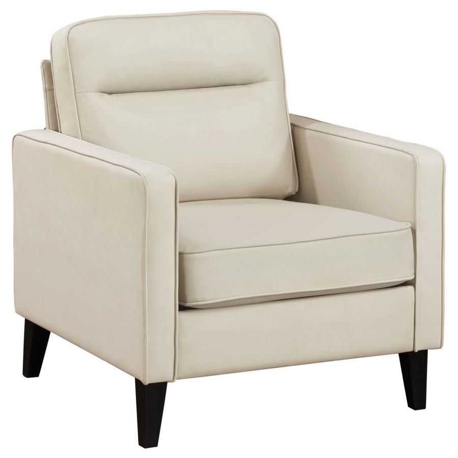 Jonah - Upholstered Track Arm Accent Club Chair - Ivory