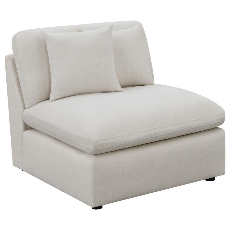 Hobson - Cushion Back Armless Chair - Off-White
