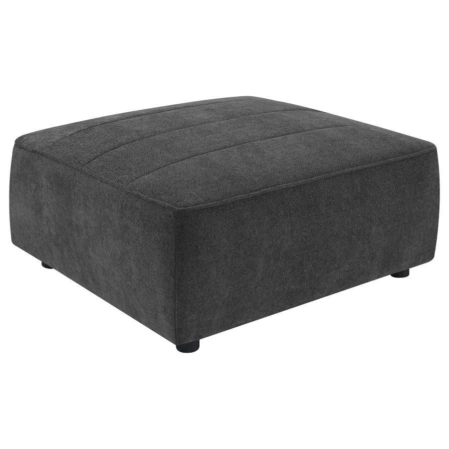 Sunny - Upholstered Square Ottoman - Dark Charcoal