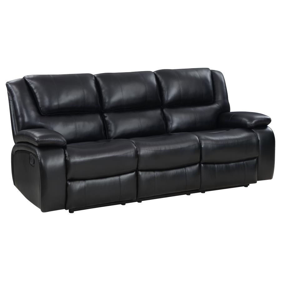 Camila - Upholstered Motion Reclining Sofa - Black