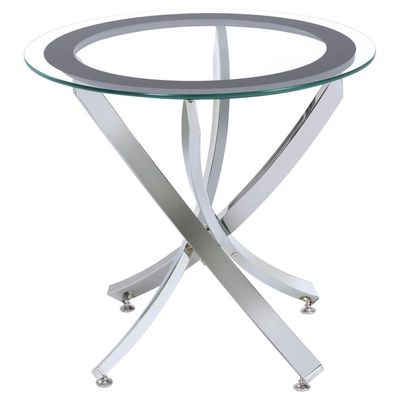 Brooke - Glass Top End Table - Chrome And Black