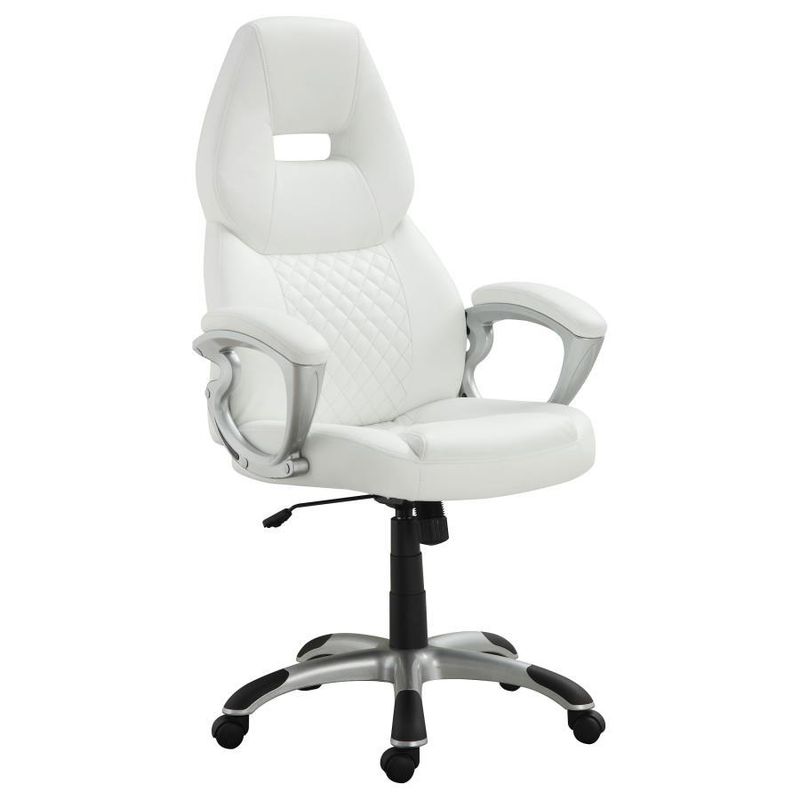 Bruce - Adjustable Height Office Chair - White And Silver