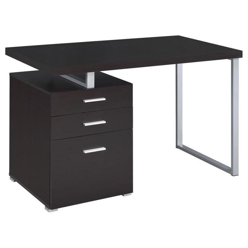 Brennan - 3-Drawer Office Desk - Cappuccino