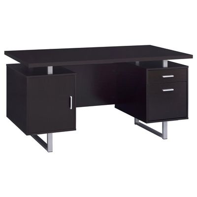 Lawtey - Rectangular Storage Office Desk - Cappuccino