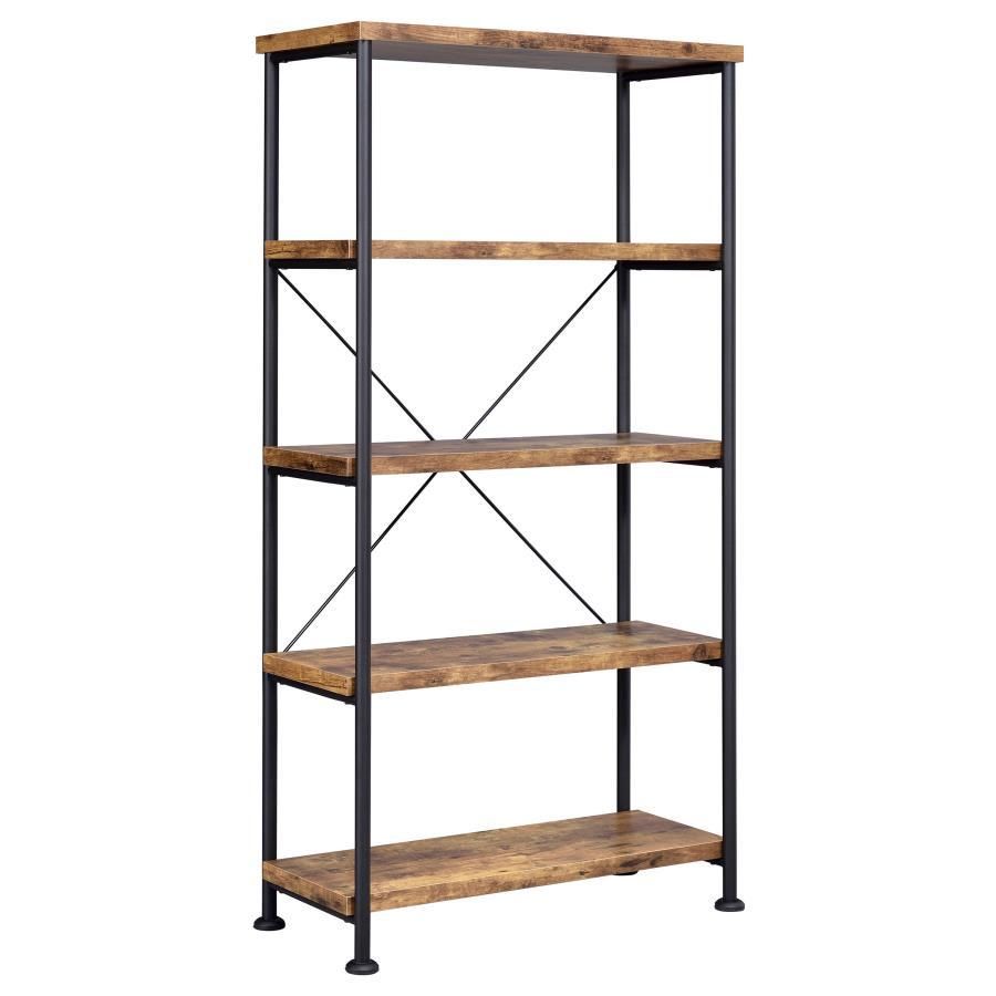 Analiese - 4-Shelf Bookcase - Antique Nutmeg