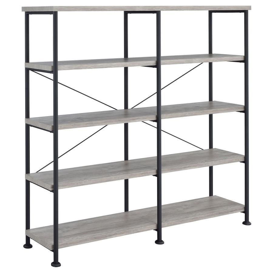 Analiese - 4-Shelf Open Bookcase - Gray Driftwood