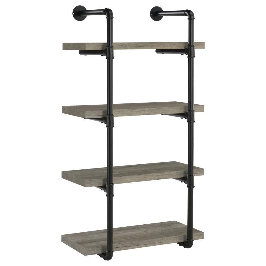 Elmcrest - 24-Inch Wall Shelf - Black And Gray Driftwood