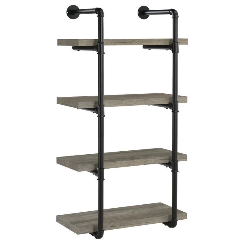 Elmcrest - 24-Inch Wall Shelf - Black And Gray Driftwood
