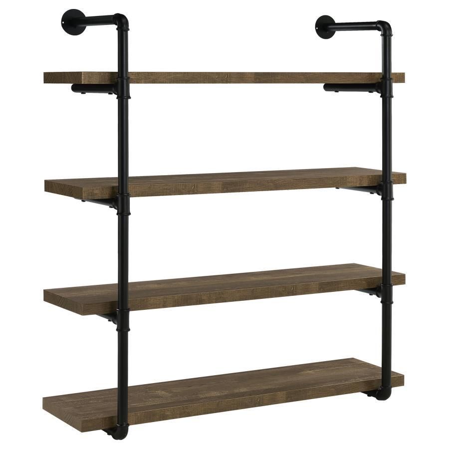 Elmcrest - 40-Inch Wall Shelf - Black And Rustic Oak