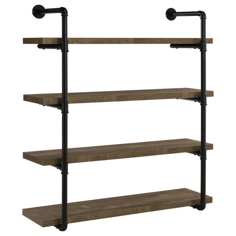 Elmcrest - 40-Inch Wall Shelf - Black And Rustic Oak
