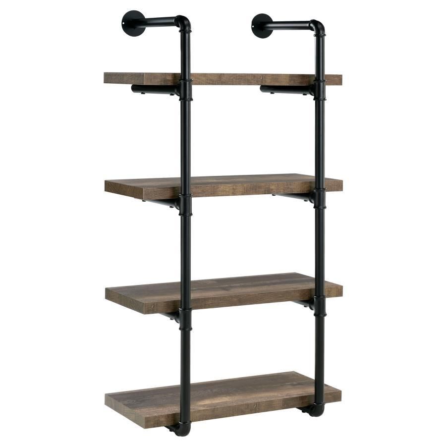 Elmcrest - 24-Inch Wall Shelf - Black And Rustic Oak