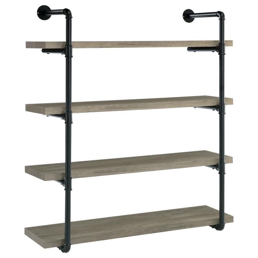 Elmcrest - 40-Inch Wall Shelf - Black And Gray Driftwood
