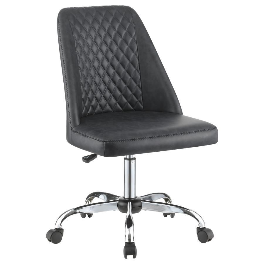 Althea - Upholstered Tufted Back Office Chair - Gray And Chrome