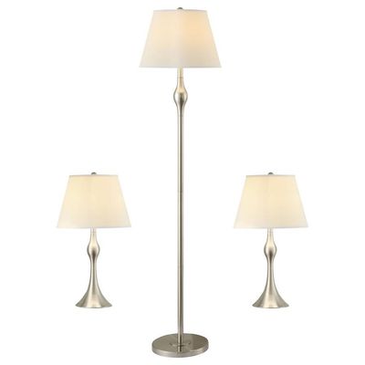 Griffin - 3 Piece Slender Lamp Set - Brushed Nickel