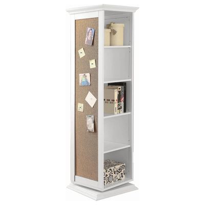 Robinsons - Swivel Accent Cabinet With Cork Board - White