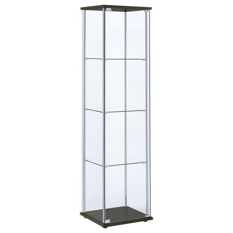 Bellatrix - Rectangular 4-Shelf Curio Cabinet - Cappuccino And Clear