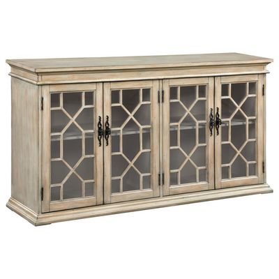 Kiara - Glass Door Accent Cabinet - Light Honey