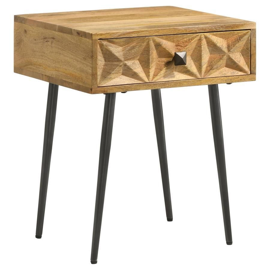 Ezra - Rectangular 1-Drawer Accent Cabinet - Natural Mango