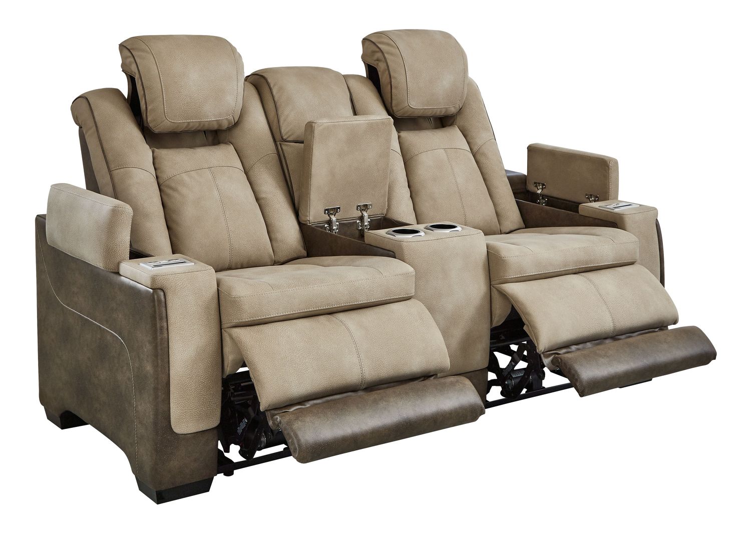 Next-gen Durapella - Sand - Pwr Rec Loveseat/Con/Adj Hdrst