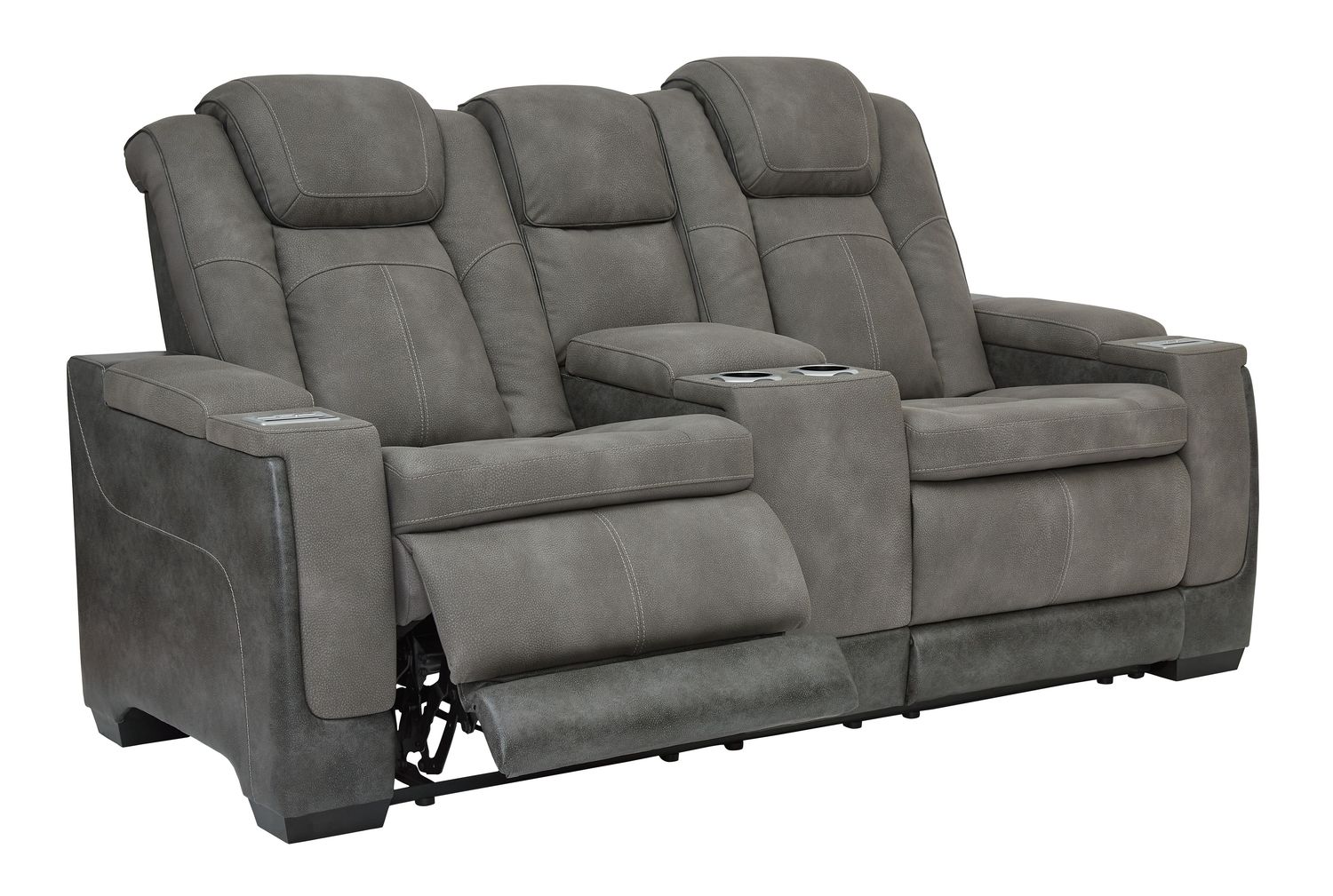 Next-gen Durapella - Slate - Pwr Rec Loveseat/Con/Adj Hdrst