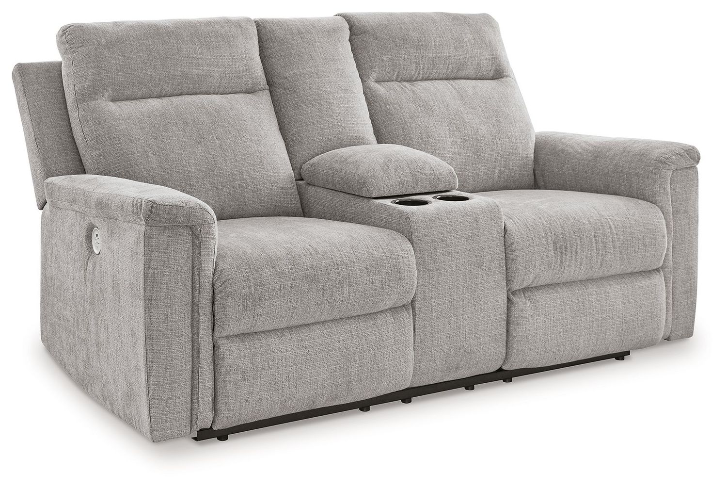 Barnsana - Ash - Dbl Power Reclining Loveseat With Console