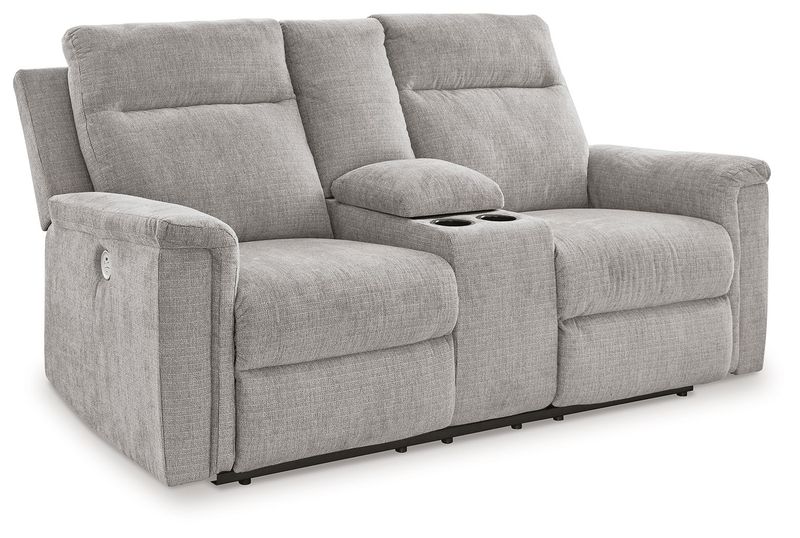 Barnsana - Ash - Dbl Power Reclining Loveseat With Console