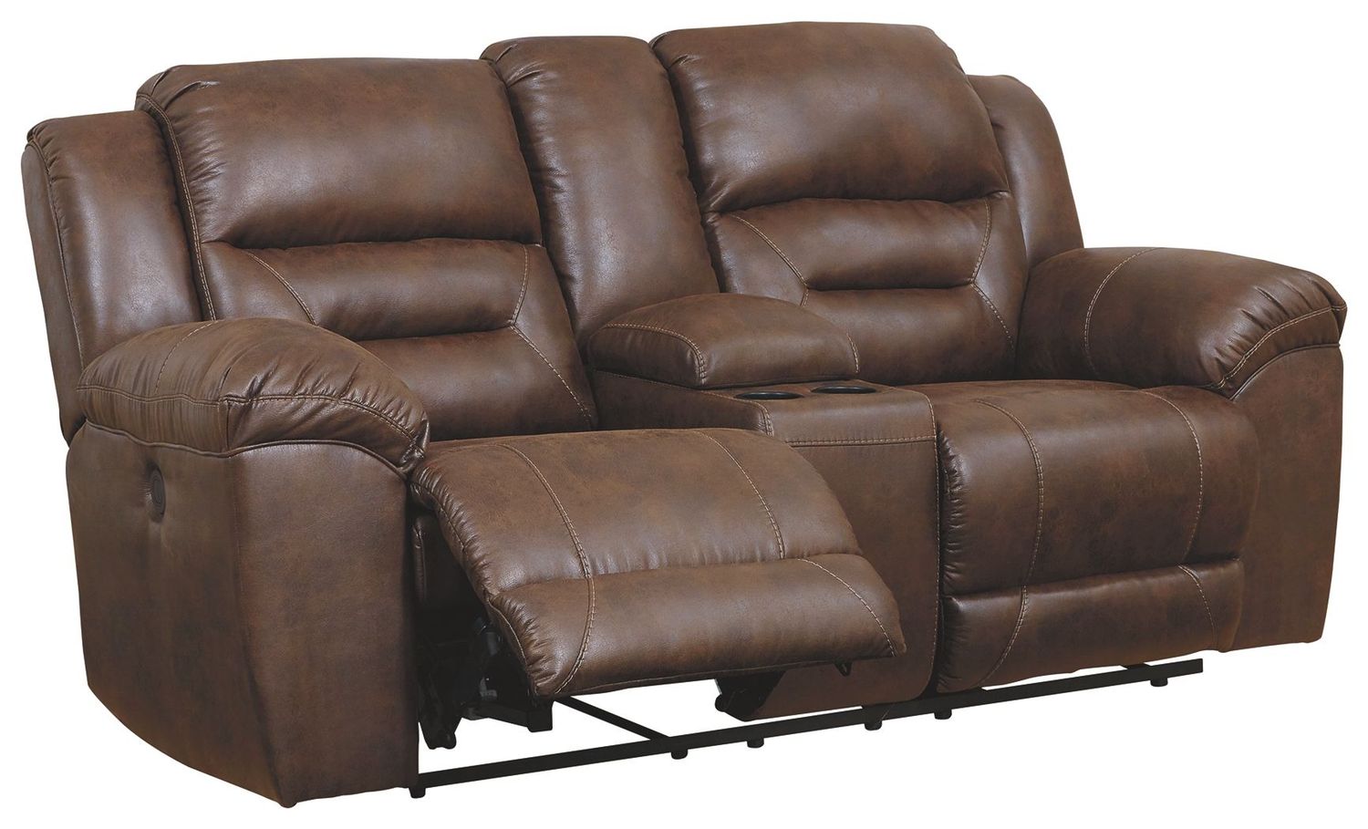 Stoneland - Chocolate - Dbl Rec Pwr Loveseat W/Console