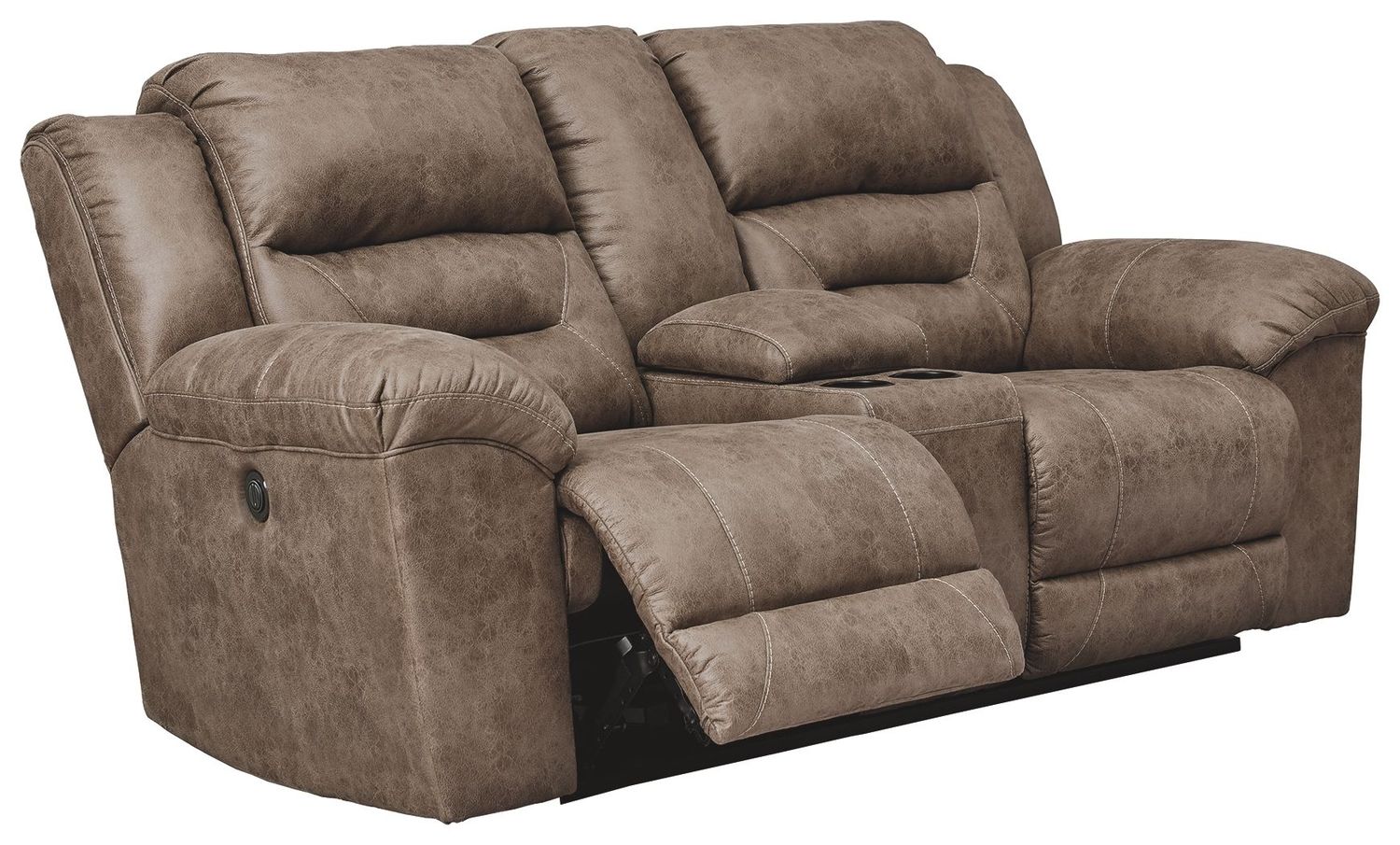 Stoneland - Light Brown - Dbl Rec Pwr Loveseat W/Console
