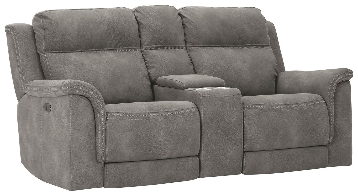 Next-gen - Slate - Power Reclining Loveseat With Console/Adj Hdrst