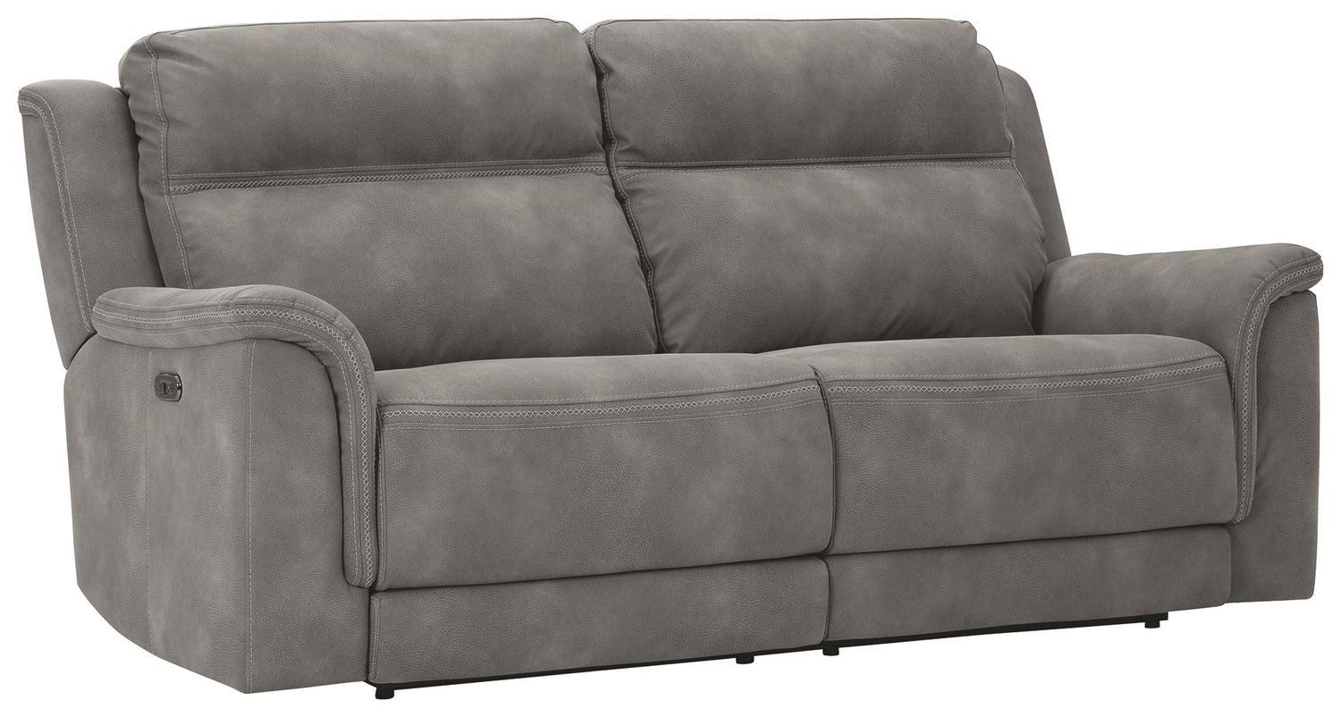 Next-gen Durapella - Slate - 2 Seat Power Reclining Sofa Adj Hdrest
