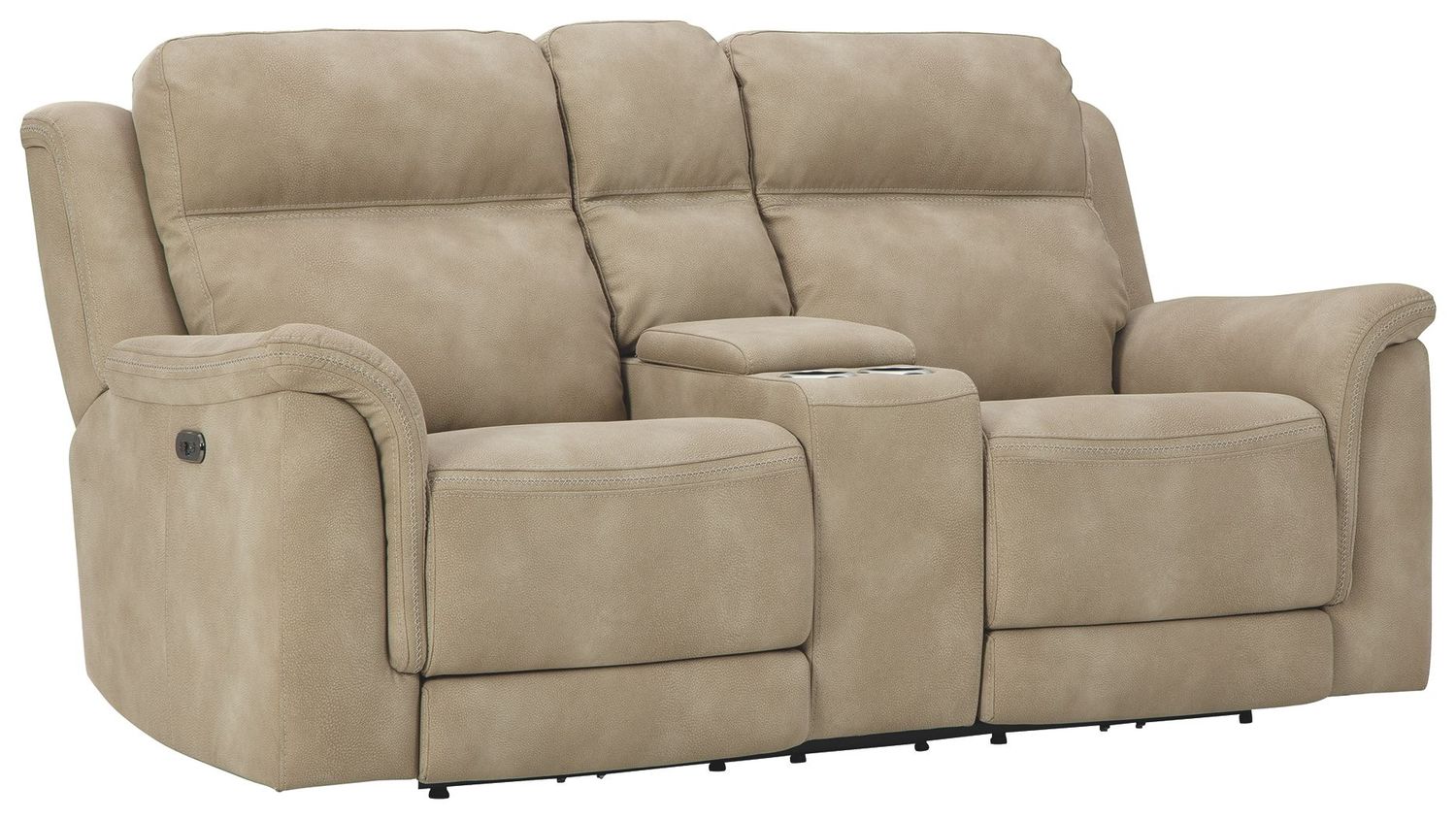 Next-gen Durapella - Sand - Power Reclining Loveseat With Console/Headrest