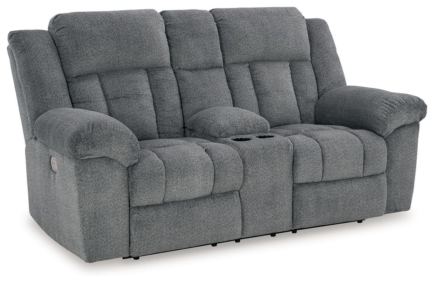 Tip-off - Slate - Power Reclining Loveseat With Console / Adj Headrest