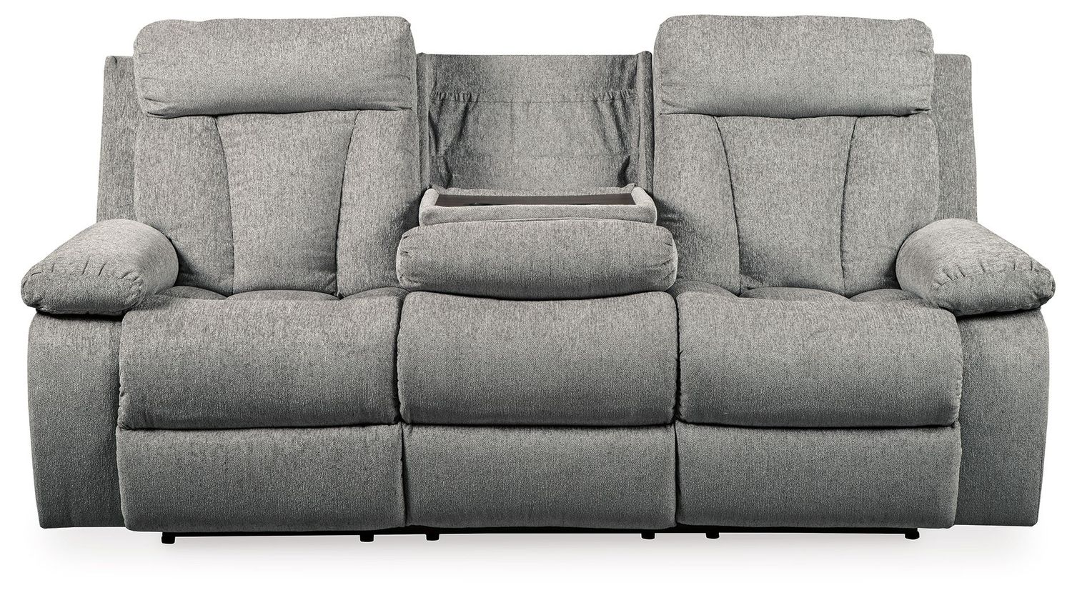 Mitchiner - Fog - Rec Sofa W/Drop Down Table