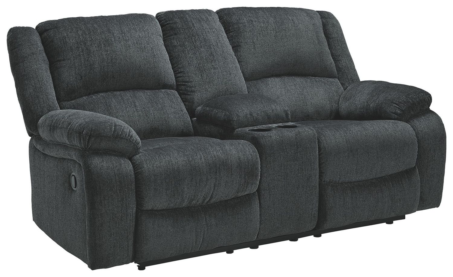 Draycoll - Dark Gray - Dbl Rec Loveseat W/Console
