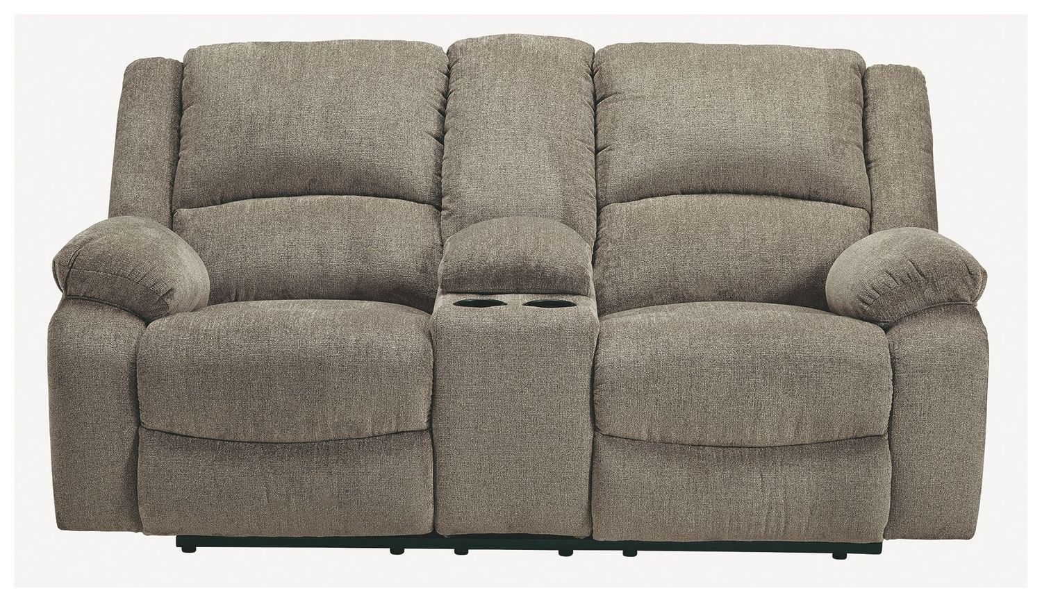 Draycoll - Light Gray - Dbl Rec Loveseat W/Console