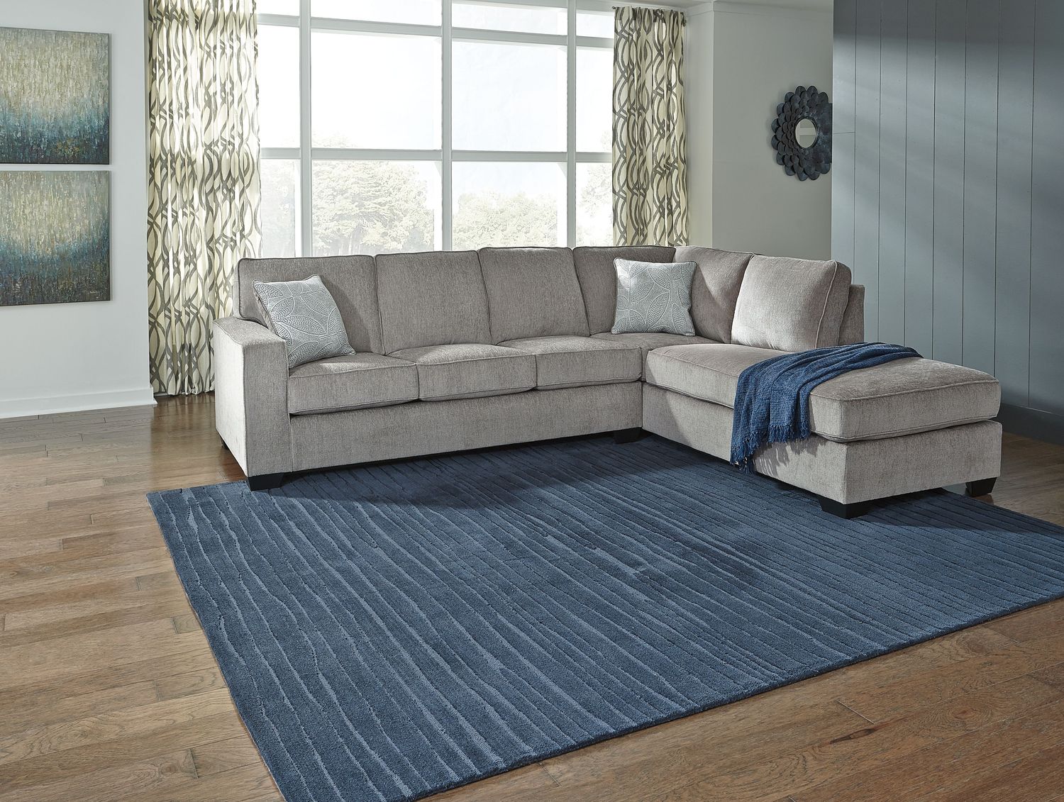 Altari - Alloy - Right Arm Facing Corner Chaise With Sleeper 2 Pc Sectional