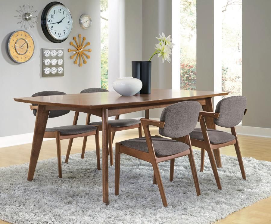 Malone - 5 Piece Dining Room Set - Dark Walnut And Gray