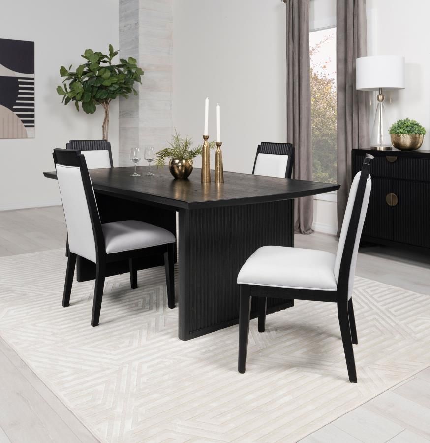 Brookmead - 5 Piece Rectangular Dining Set With 18" Removable Extension Leaf - Black